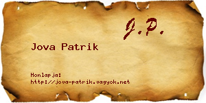 Jova Patrik névjegykártya