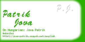 patrik jova business card